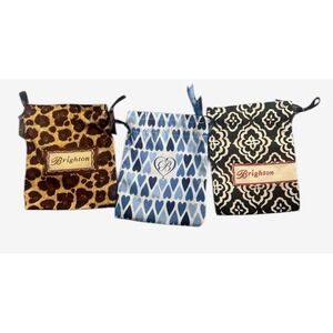Brighton Dust Bag Lot of 3 Jewelry Pouches Drawstring Travel Storage Organizer